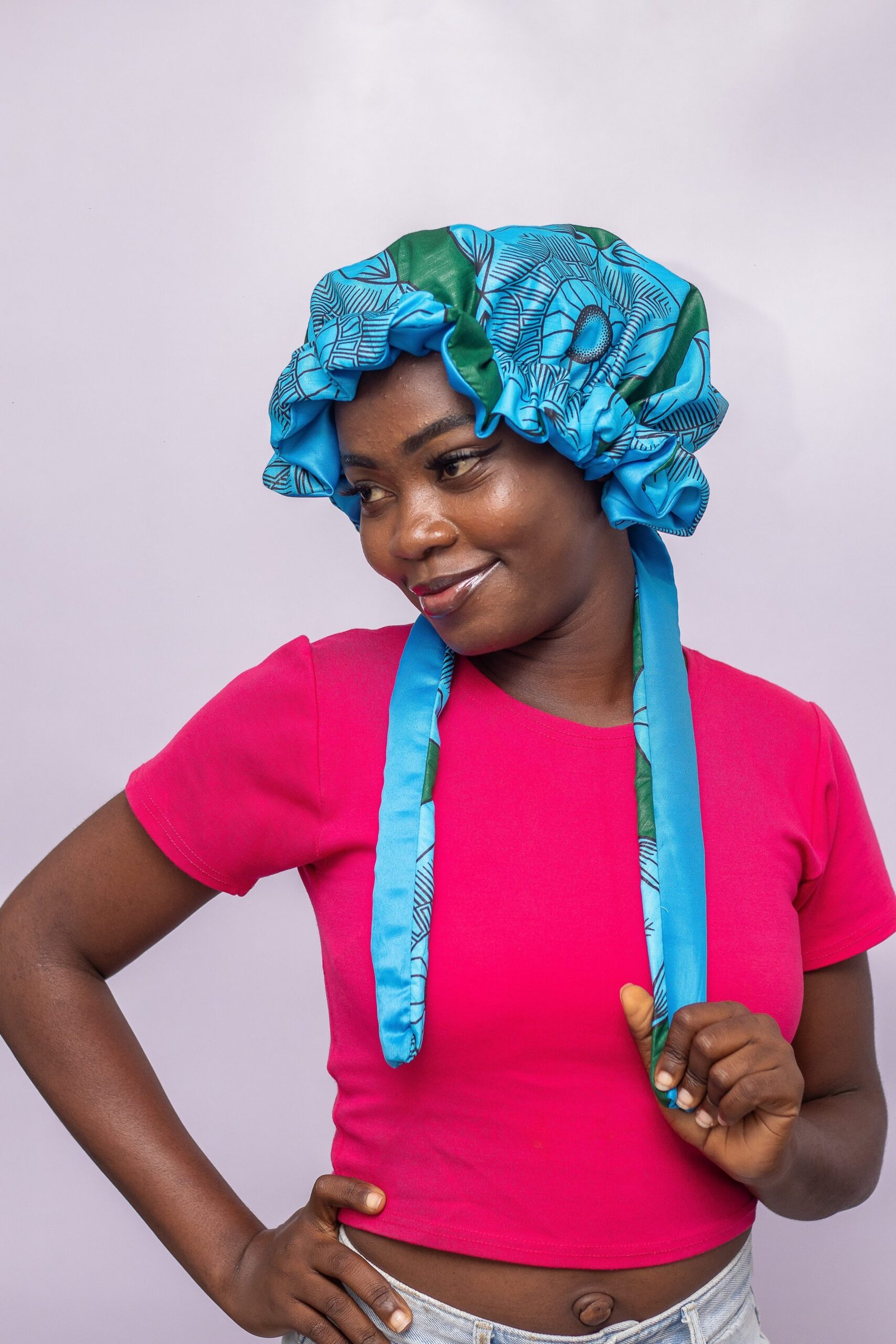 Bae African Print Satin Bonnet