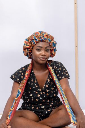 Nana African Print Satin Bonnet