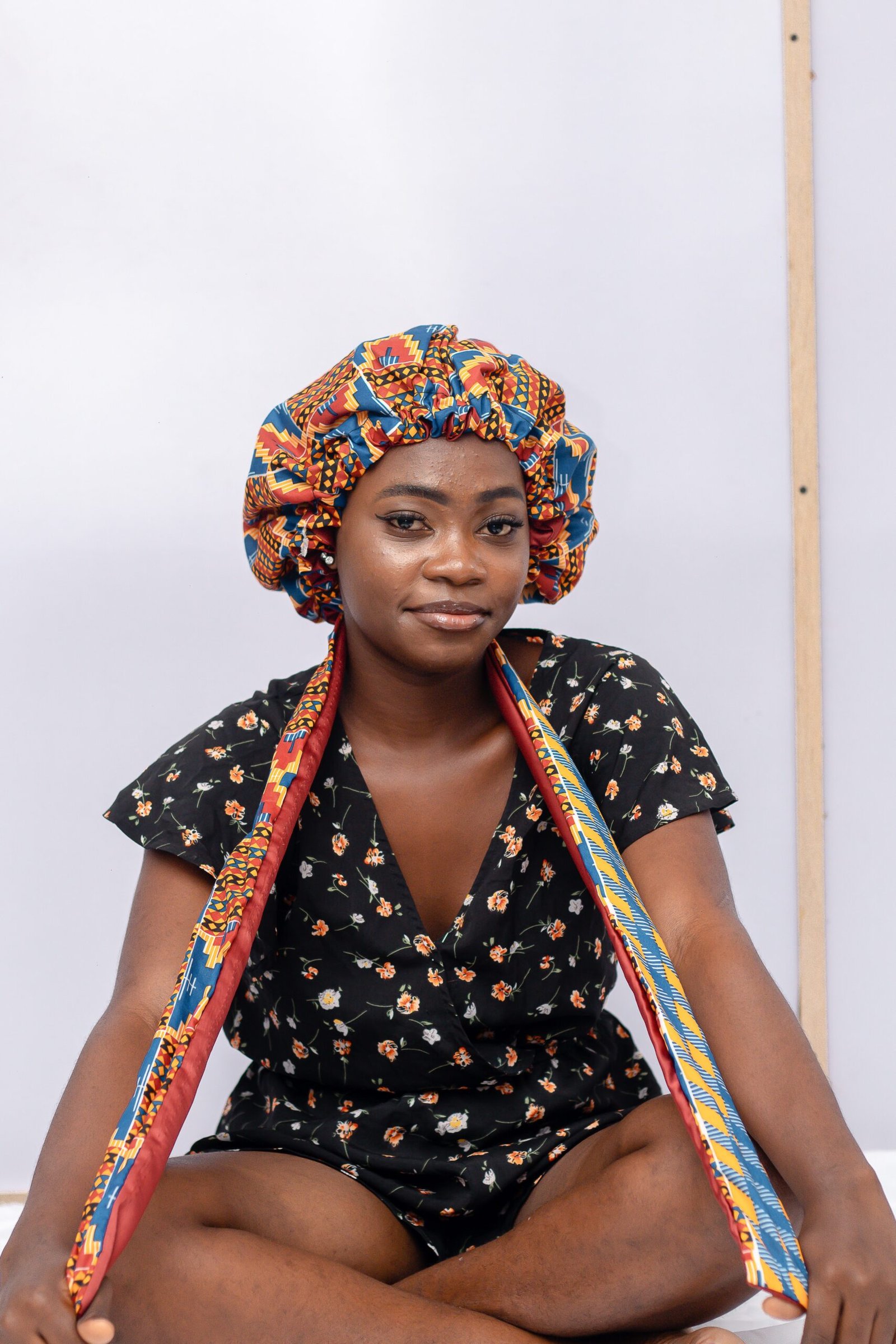 Nana African Print Satin Bonnet