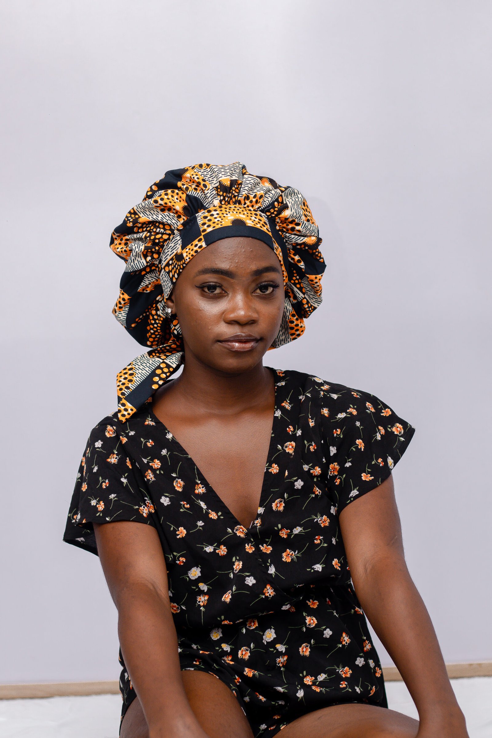 Boma African Print Satin Bonnet