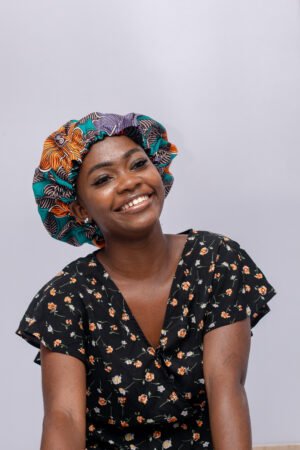 Idia African Print Satin Bonnet
